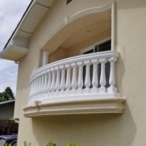 Curved Polyurethane Balcony Railing with Balusters