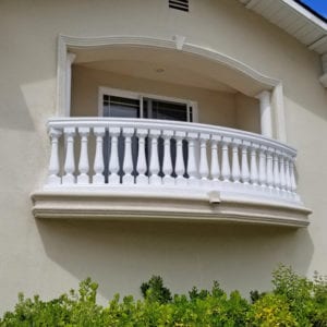 Curved Polyurethane Balcony Railing with Balusters