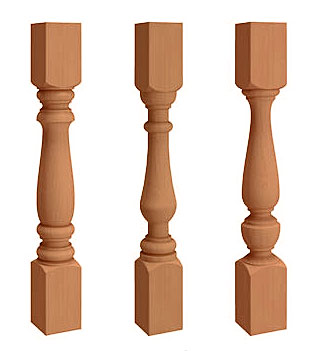 3 1/2" Wood Porch Spindles & Balusters