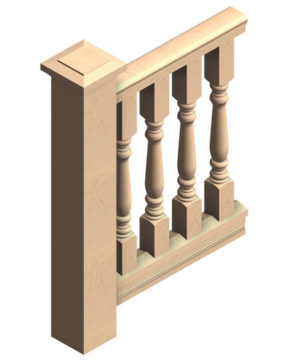 4" Wood Balustrade