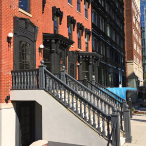 stoop rail balusters, front entry