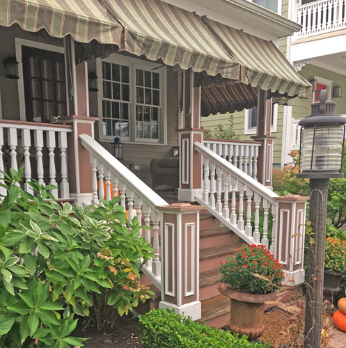 Front porch stair rail balusters