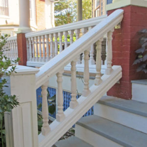 Cedar and Polyurethane Stair Railing