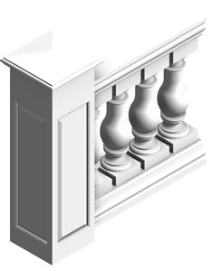 Large 12" polyurethane balustrade