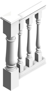 3 5/8" Rail with Turned Poly Balusters