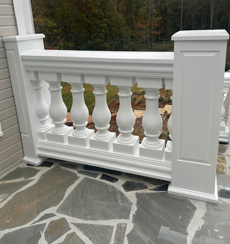 3-Step Outdoor Handrail Kit - Black Wrought Iron Stair Rail For Concrete & Porch Steps