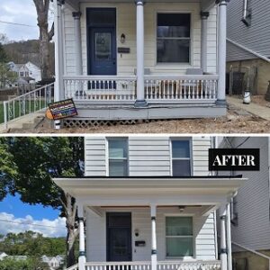 Decorative Porch Post Colonial Before and After