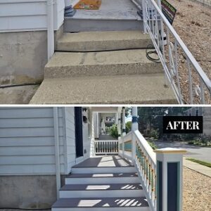 Recessed Panel Newel Post Before and After